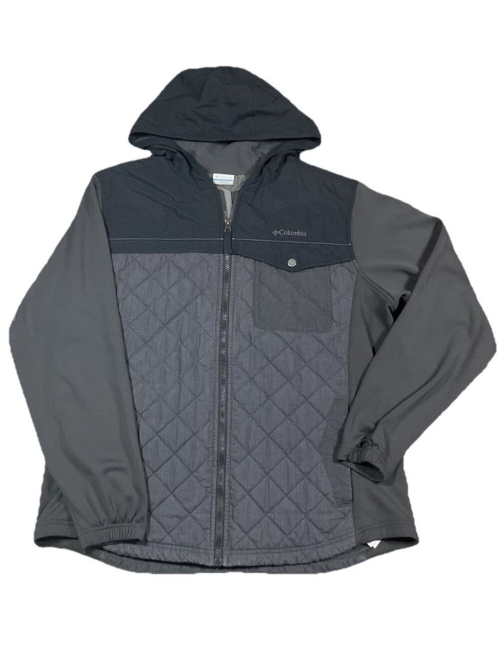 Columbia Quilted Jacket Black & Gray! Mens Extra Large XL Daily Gorpcore